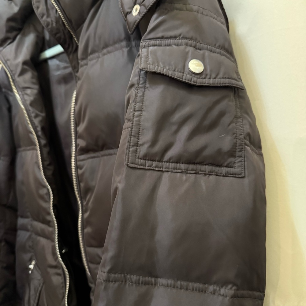Saks Fifth Avenue Women’s Down Puffer Coat Jacket XS Removable Hood Deep Brown - Picture 9 of 17